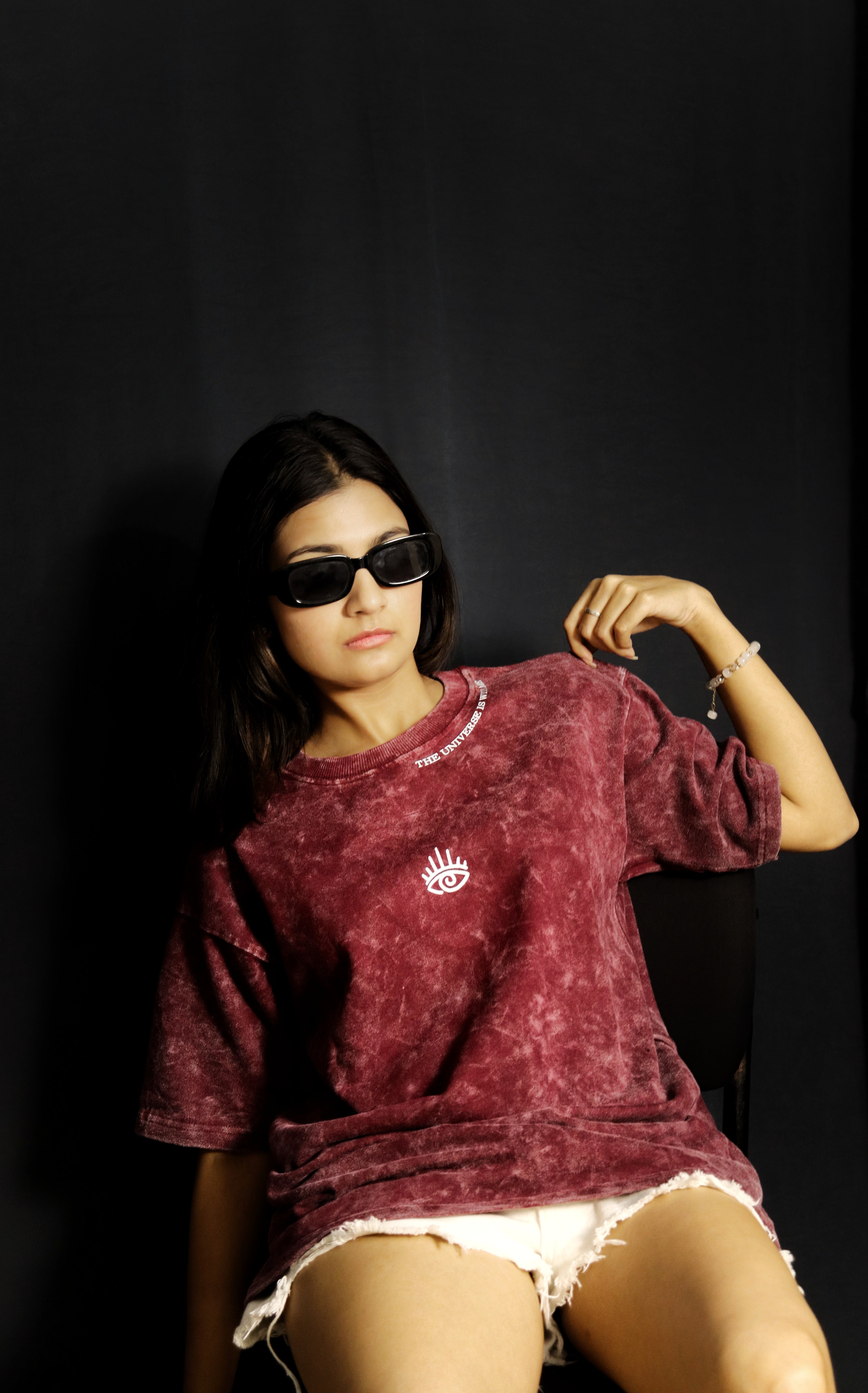 YAMIZ — Vision Acid Wash Oversized Tee